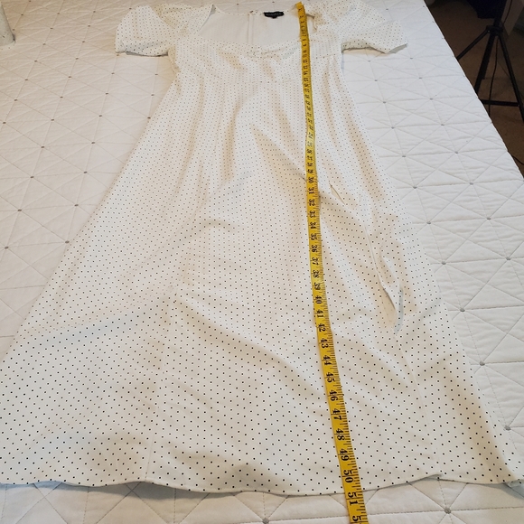 Danielle Bernstein Polka Dot Puff Sleeves Slip Dress! Size 8. - Picture 9 of 11
